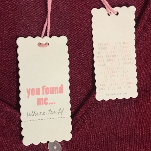 NWT White Stuff Burnt Red V-Neck Long Sleeve Button Up Cardigan. Sz 14. - Picture 7 of 9